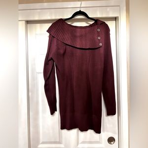 Burgundy shirt dress